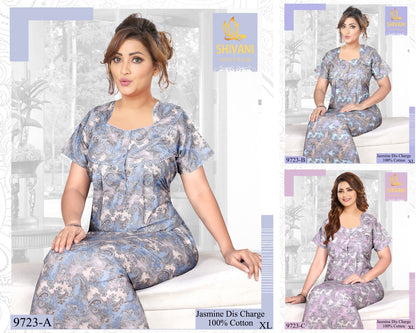 Jasmine Shivani Cotton Night Gowns Wholesaler Ahmedabad