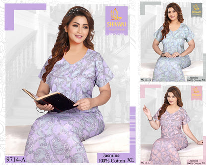 Jasmine Shivani Cotton Night Gowns Wholesaler Ahmedabad