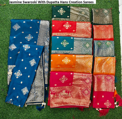 Jasmine Swaroski With Dupatta Hans Creation Sarees Exporter Ahmedabad