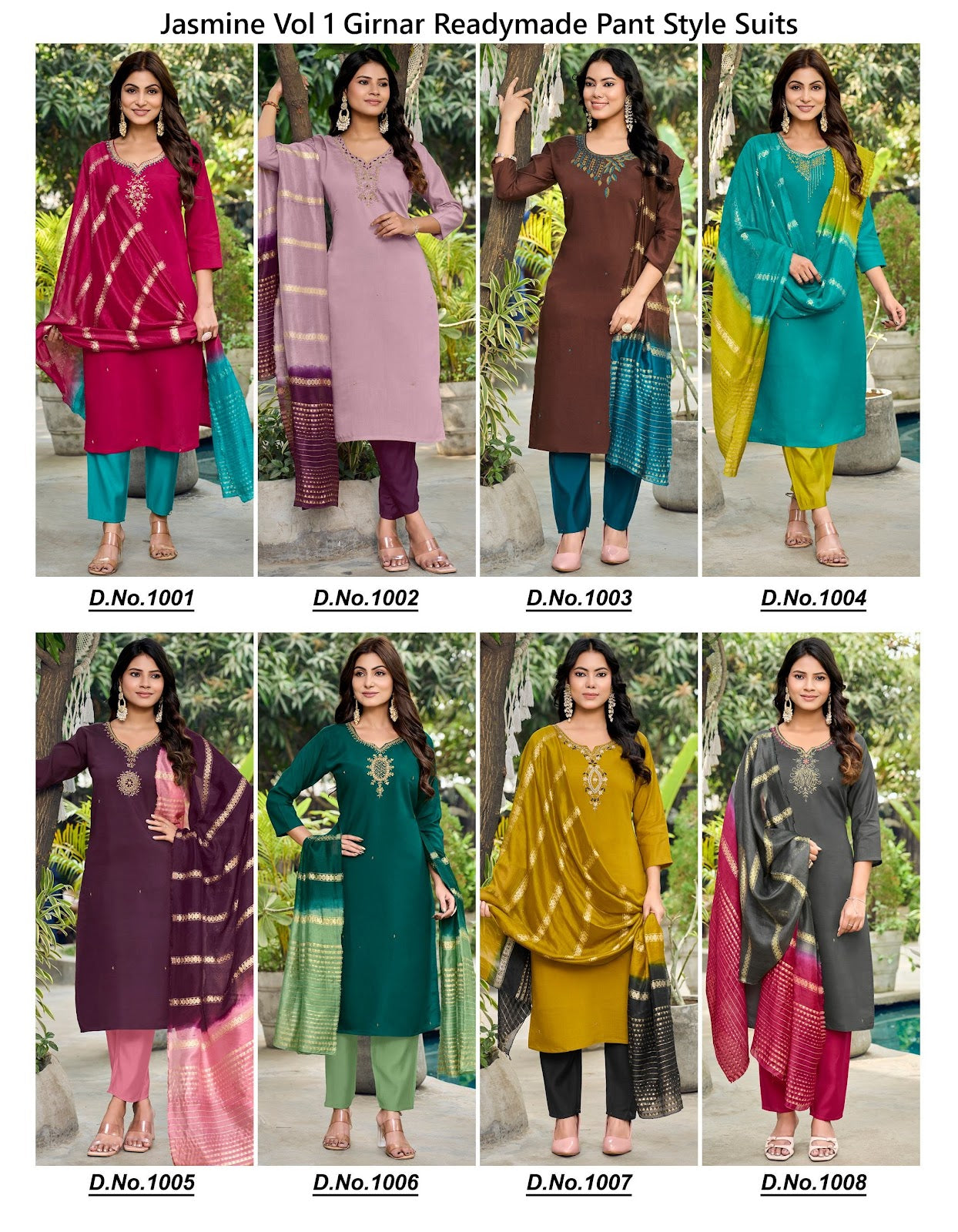 Jasmine Vol 1 Girnar Roman Readymade Pant Style Suits Exporter Gujarat