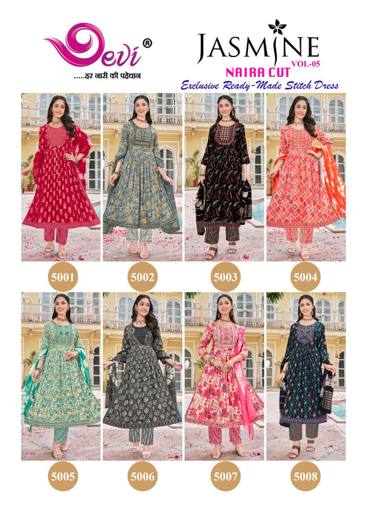 Jasmine Vol 5 Devi Rayon Capsule Readymade Pant Style Suits Wholesale Price