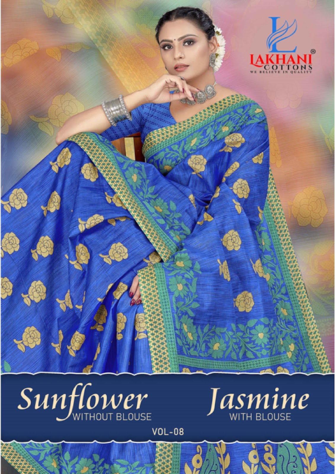 Jasmine Vol 8 Lakhani Cotton Sarees Wholesale Rate