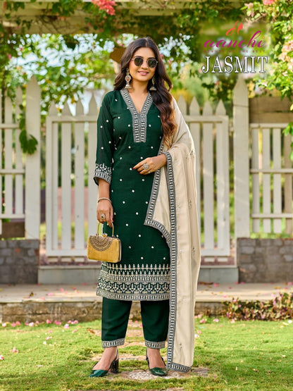 Jasmit Aanchi Vichitra Silk Readymade Pant Style Suits Supplier Ahmedabad