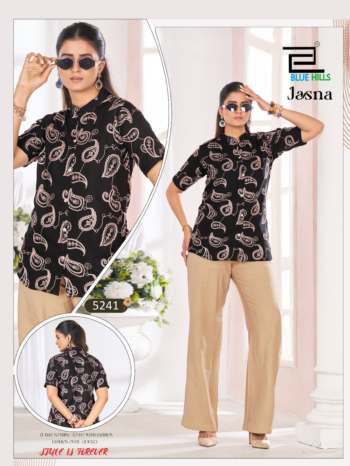 Jasna Blue Hills Rayon 14Kg Women Shirts Manufacturer Gujarat