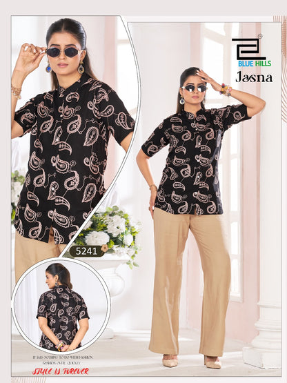 Jasna Blue Hills Rayon 14Kg Women Shirts Manufacturer Gujarat