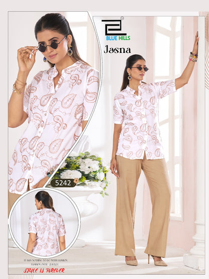 Jasna Blue Hills Rayon 14Kg Women Shirts Manufacturer Gujarat