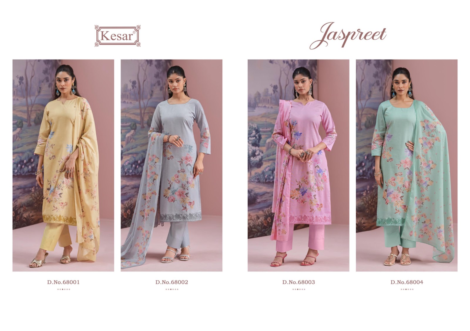 Jaspreet Kesar Lawn Cotton Pakistani Salwar Suits Wholesale