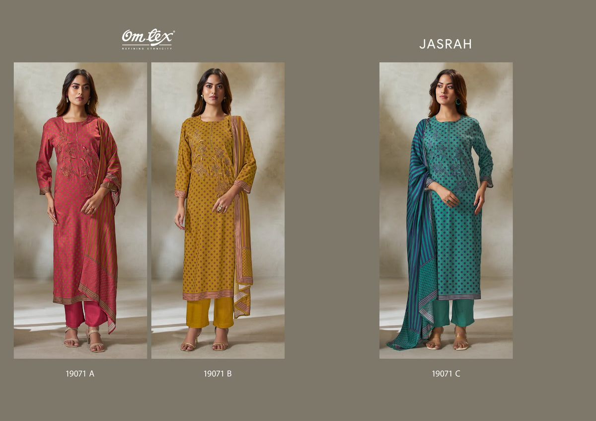 Jasrah Omtex Pashmina Suits Manufacturer Ahmedabad
