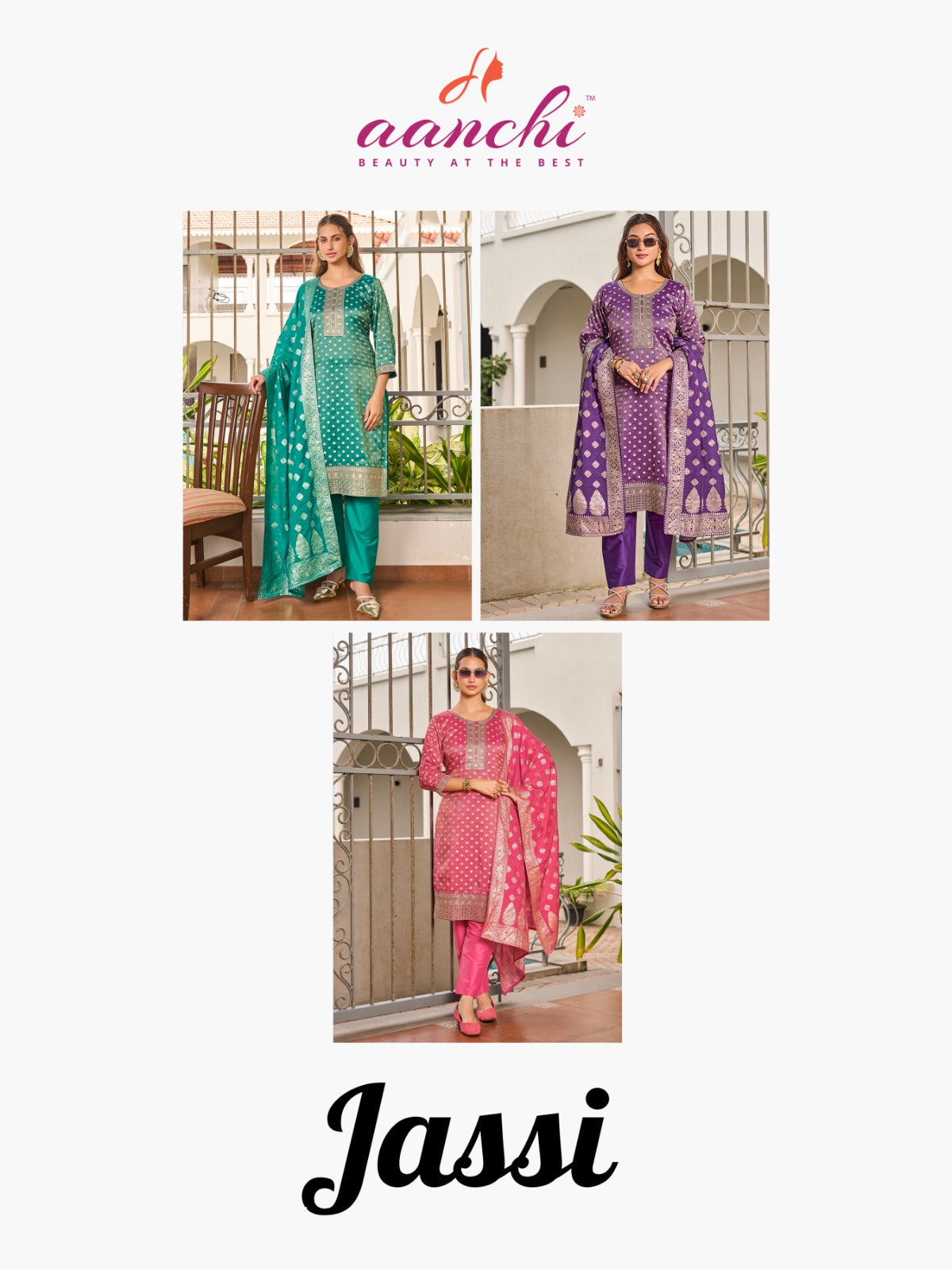 Jassi Aanchi Shimmer Readymade Pant Style Suits Wholesale Price