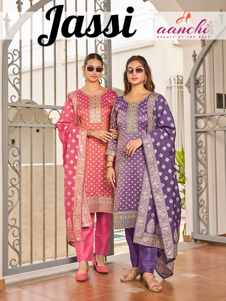 Jassi Aanchi Shimmer Readymade Pant Style Suits Wholesale Price