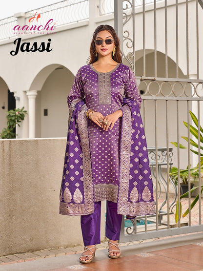 Jassi Aanchi Shimmer Readymade Pant Style Suits Wholesale Price