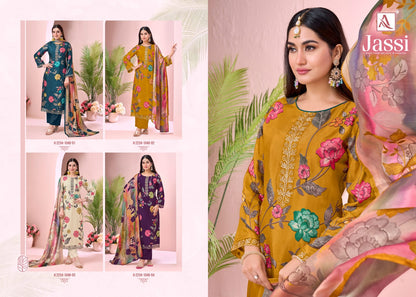 Jassi Alok Viscose Muslin Karachi Salwar Suits Manufacturer Ahmedabad