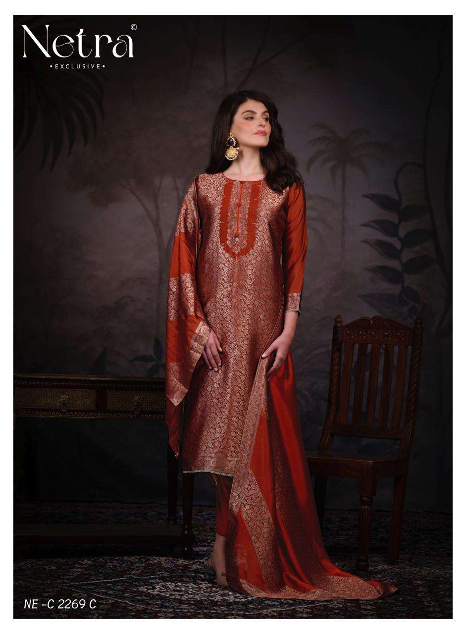 Jassi Netra Woven Silk Pant Style Suits Wholesale Price