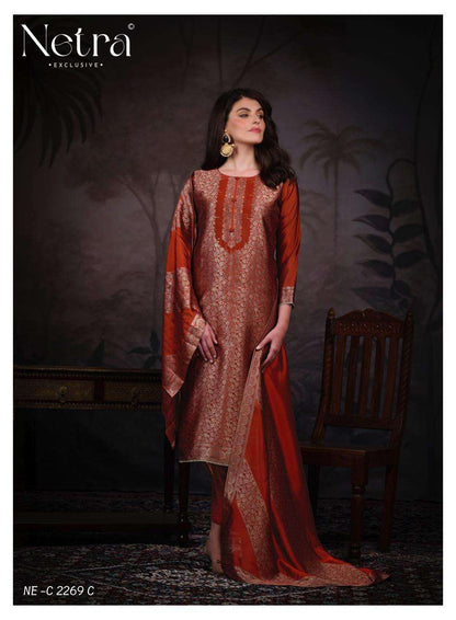 Jassi Netra Woven Silk Pant Style Suits Wholesale Price