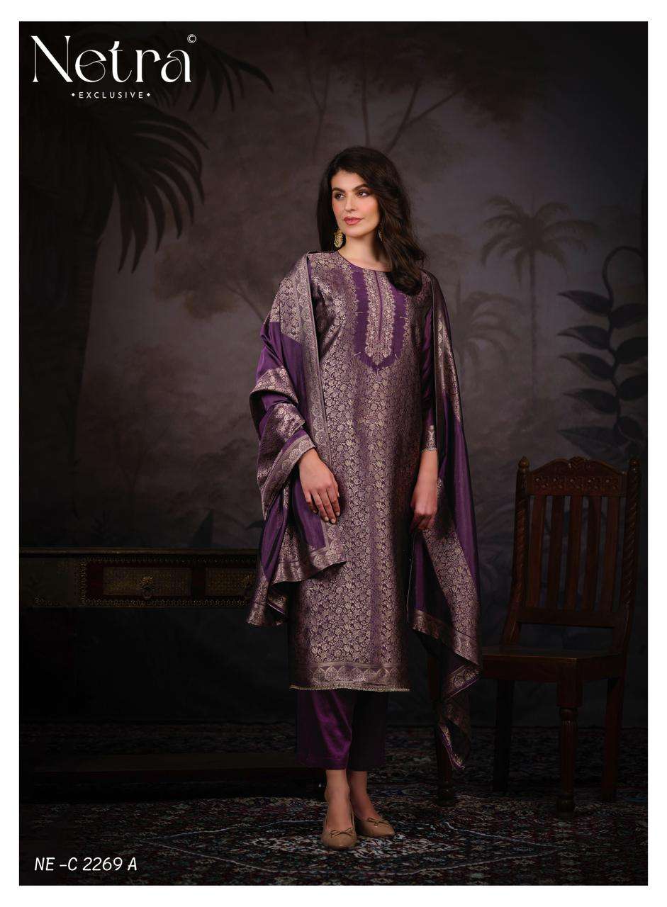 Jassi Netra Woven Silk Pant Style Suits Wholesale Price