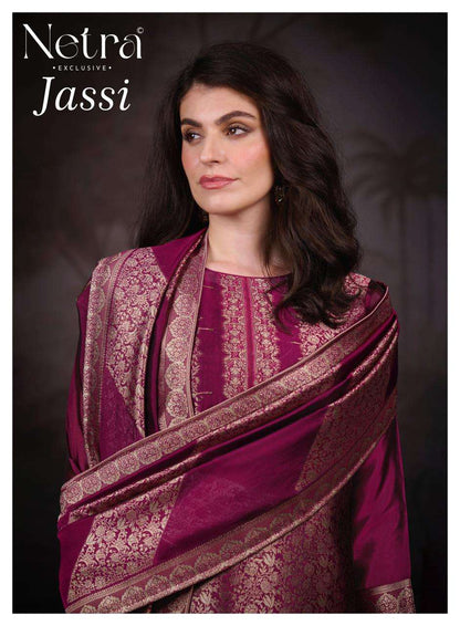 Jassi Netra Woven Silk Pant Style Suits Wholesale Price