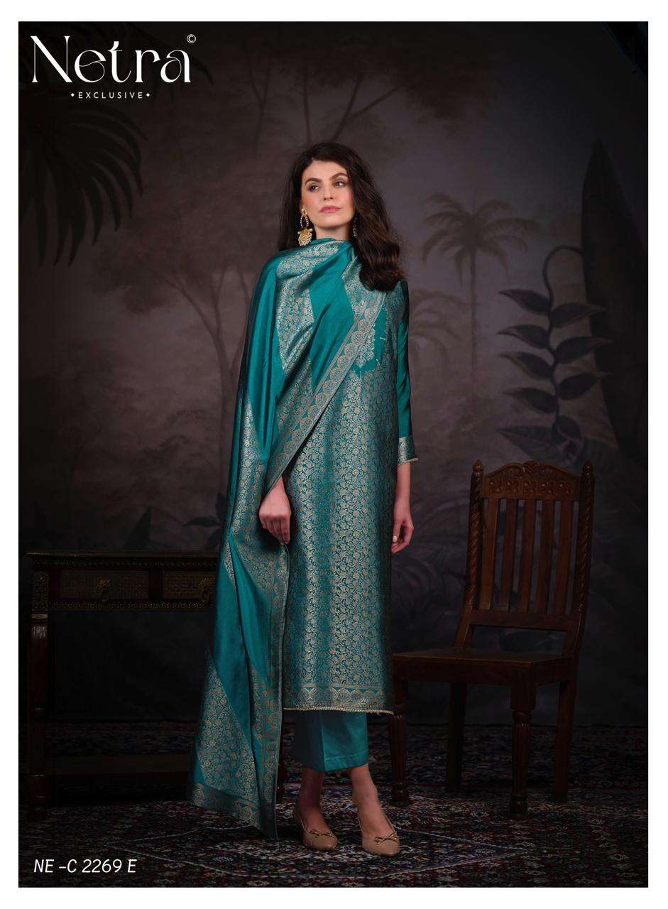 Jassi Netra Woven Silk Pant Style Suits Wholesale Price
