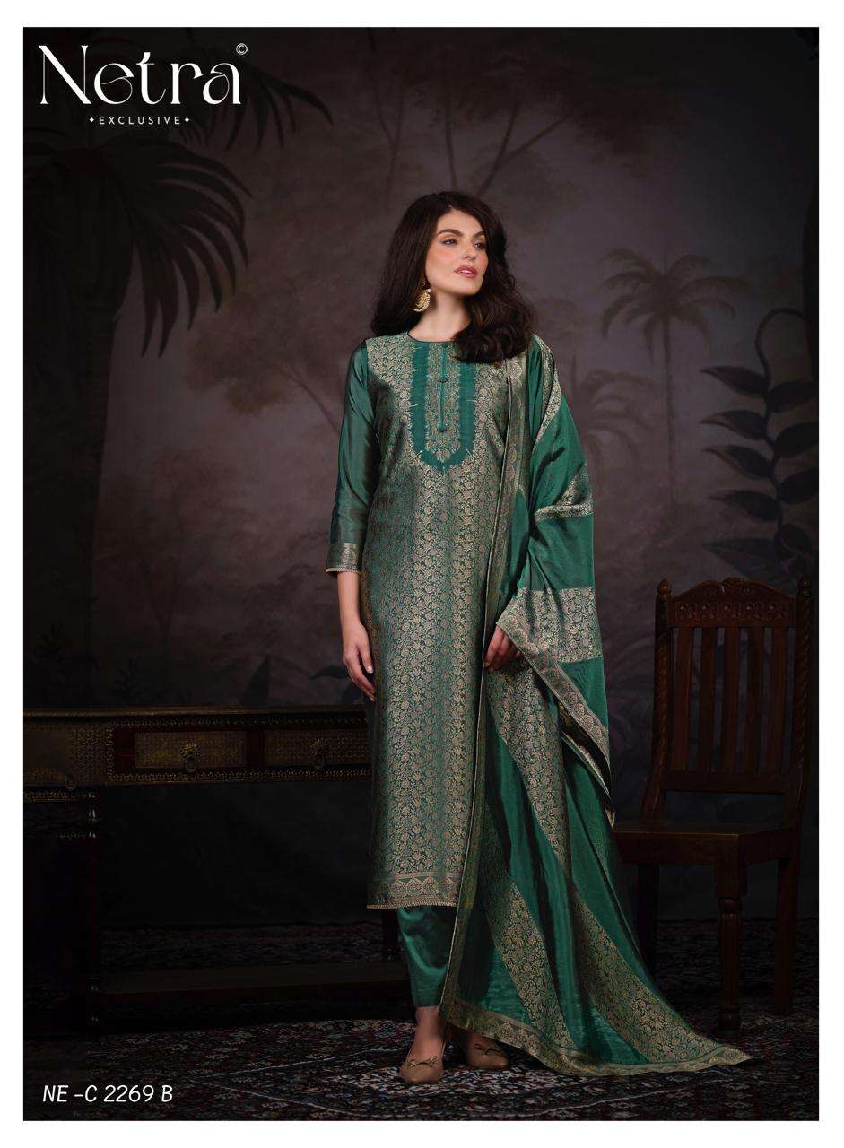 Jassi Netra Woven Silk Pant Style Suits Wholesale Price