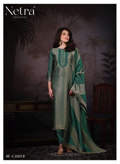 Jassi Netra Woven Silk Pant Style Suits Wholesale Price