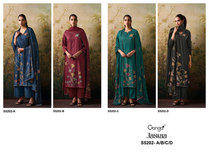 Jastaa S5202 Ganga Wool Pashmina Suits Supplier Ahmedabad