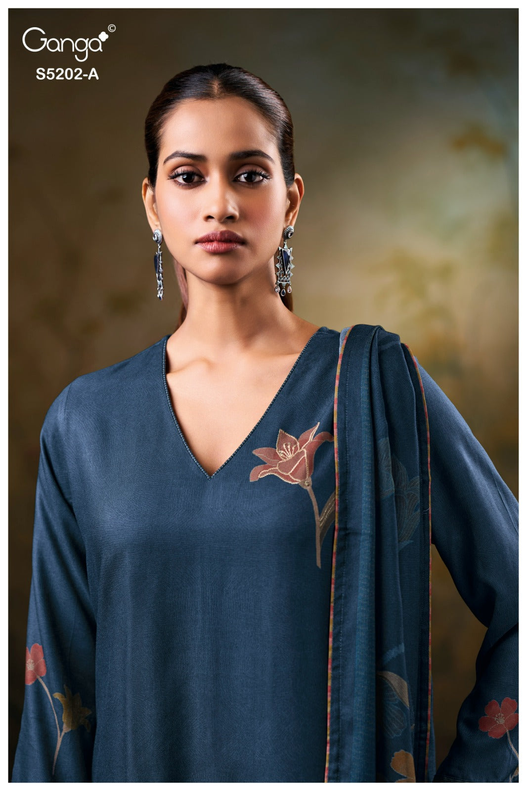 Jastaa S5202 Ganga Wool Pashmina Suits Supplier Ahmedabad