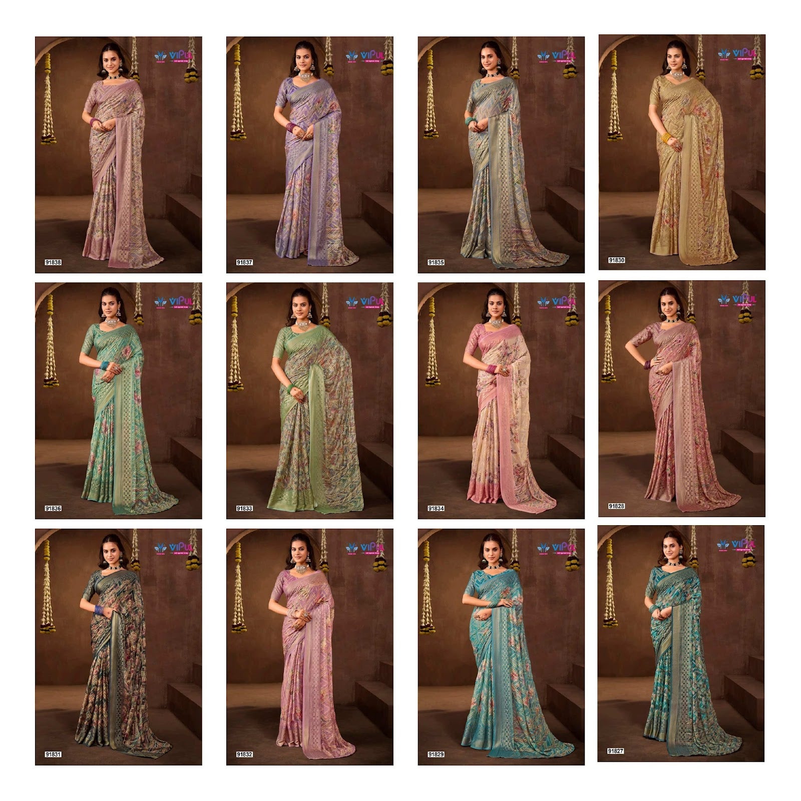Javitri Vol 3 Vipul Brasso Sarees Exporter India