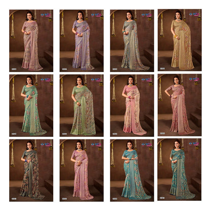 Javitri Vol 3 Vipul Brasso Sarees Exporter India