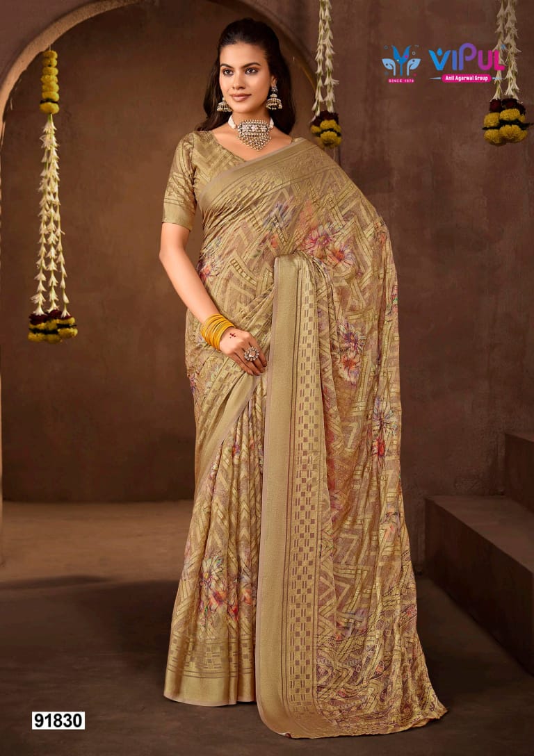 Javitri Vol 3 Vipul Brasso Sarees Exporter India