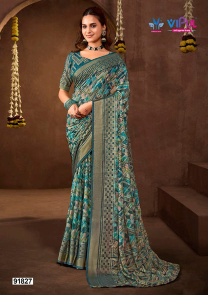 Javitri Vol 3 Vipul Brasso Sarees Exporter India