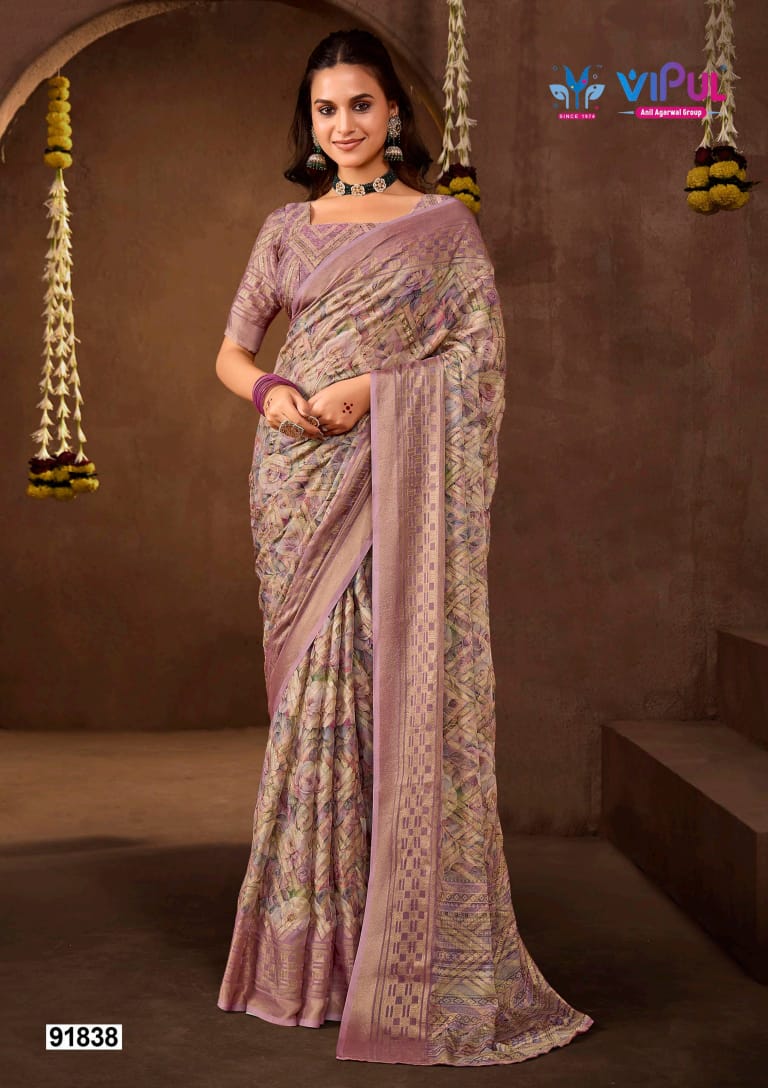 Javitri Vol 3 Vipul Brasso Sarees Exporter India