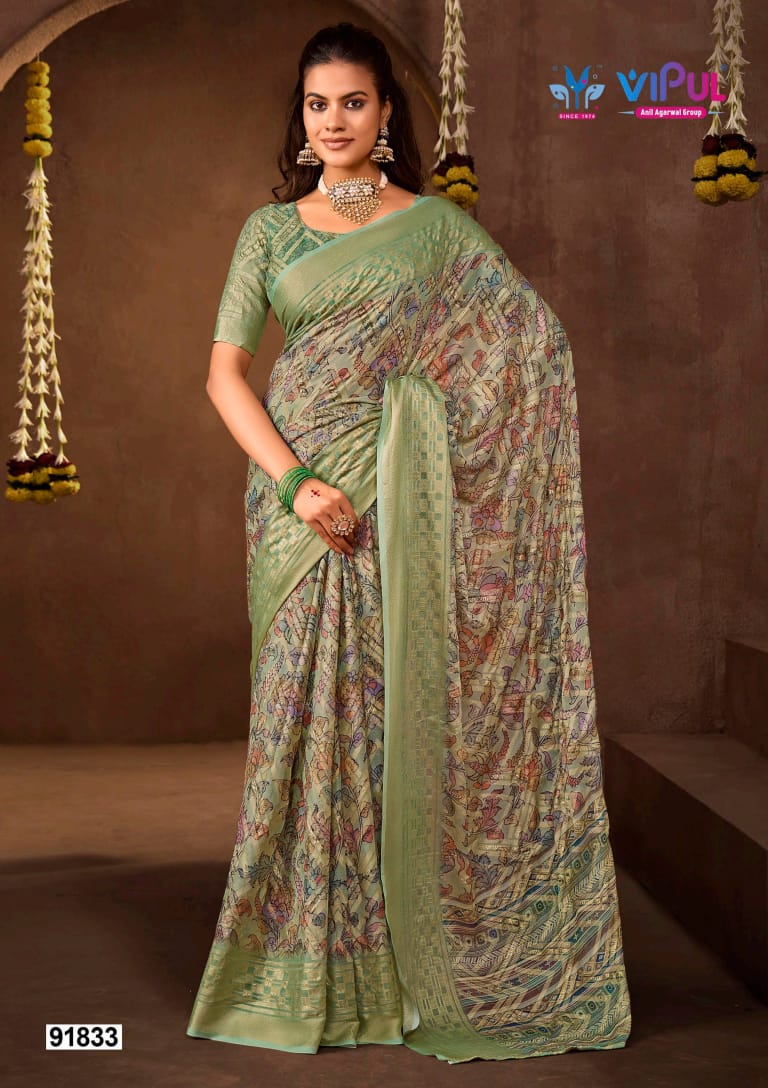 Javitri Vol 3 Vipul Brasso Sarees Exporter India