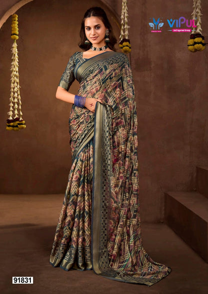 Javitri Vol 3 Vipul Brasso Sarees Exporter India