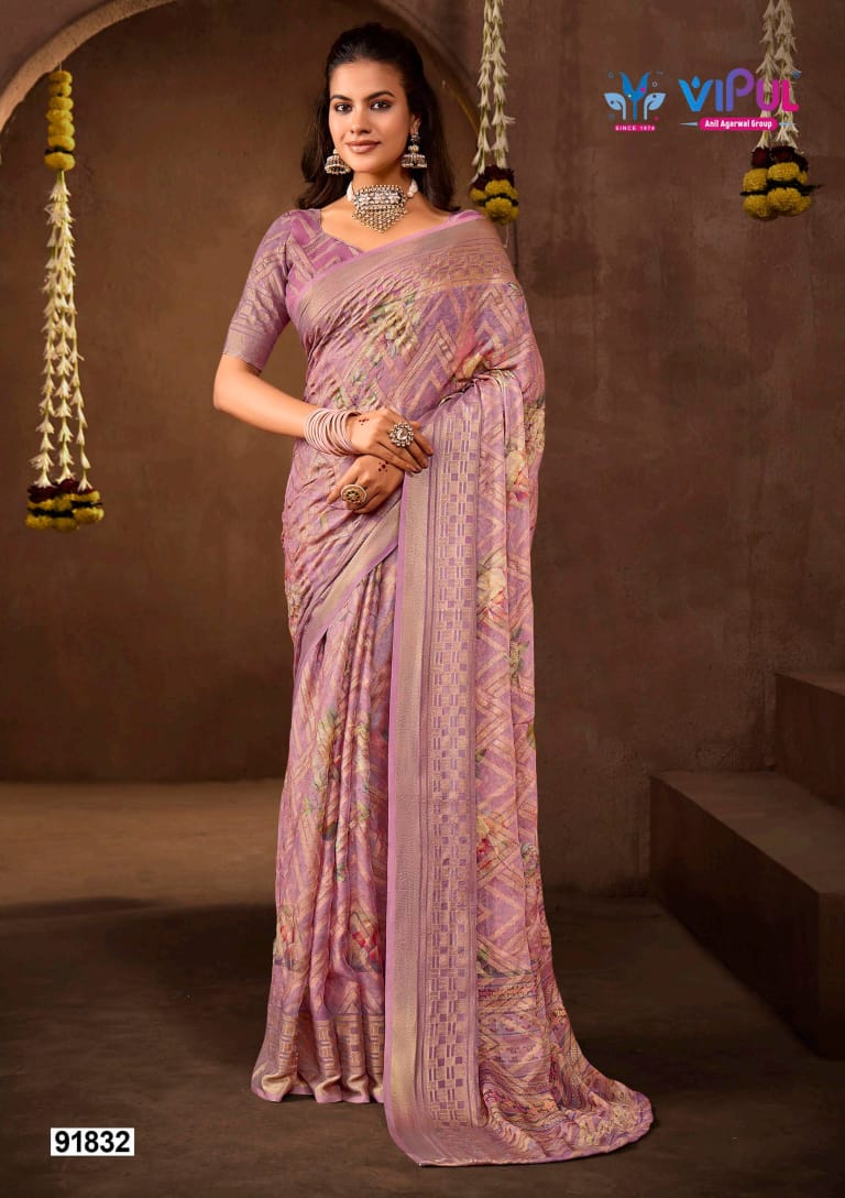 Javitri Vol 3 Vipul Brasso Sarees Exporter India