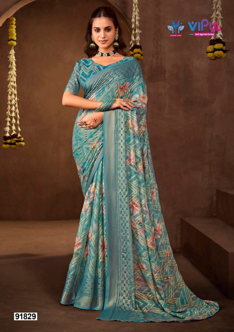 Javitri Vol 3 Vipul Brasso Sarees Exporter India