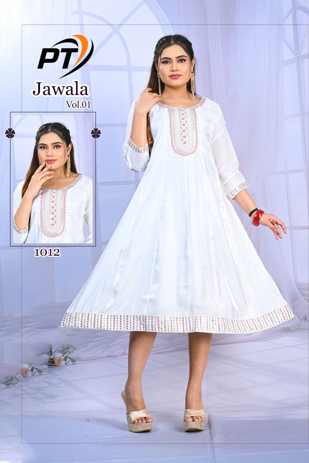 Jawala Vol 1 Pt Satin Anarkali Kurtis Wholesaler India