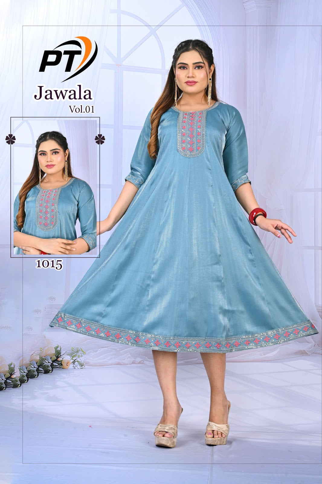 Jawala Vol 1 Pt Satin Anarkali Kurtis Wholesaler India