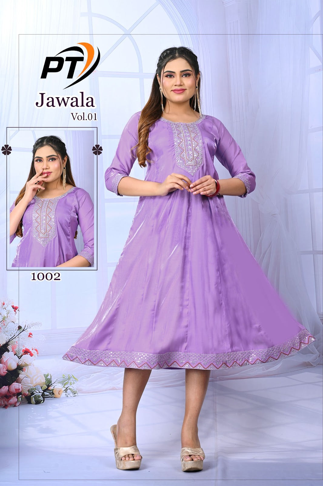 Jawala Vol 1 Pt Satin Anarkali Kurtis Wholesaler India