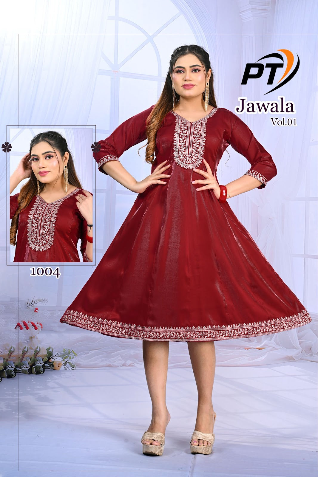 Jawala Vol 1 Pt Satin Anarkali Kurtis Wholesaler India