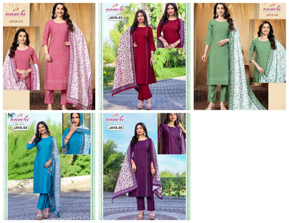 Jaya 01 To 05 Aanchi Vatican Readymade Pant Style Suits Exporter