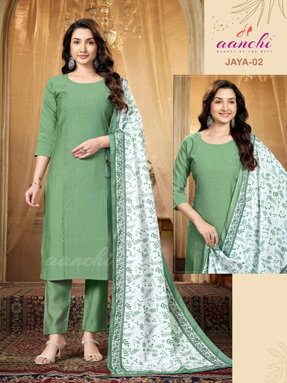 Jaya 01 To 05 Aanchi Vatican Readymade Pant Style Suits Exporter