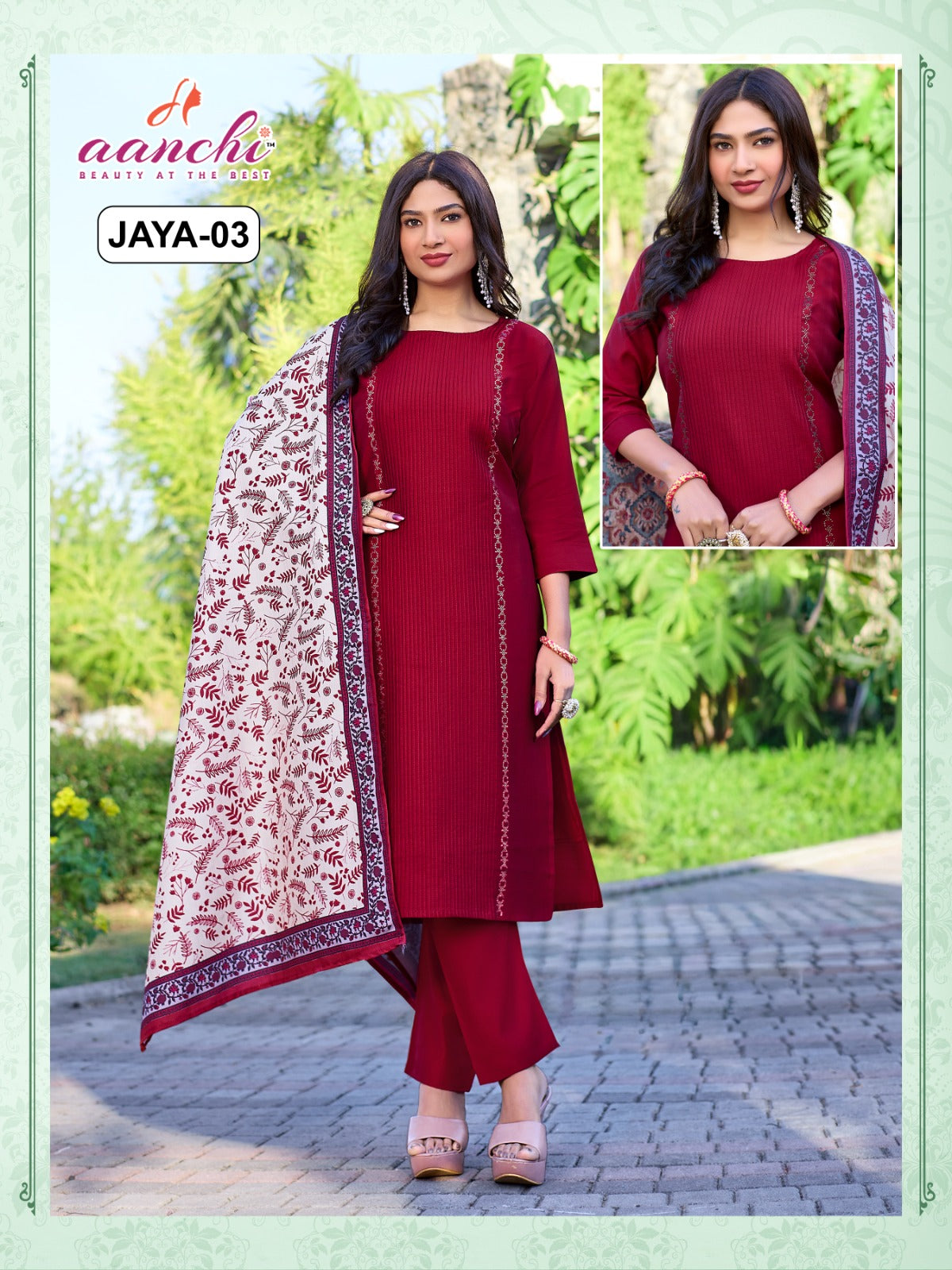 Jaya 01 To 05 Aanchi Vatican Readymade Pant Style Suits Exporter