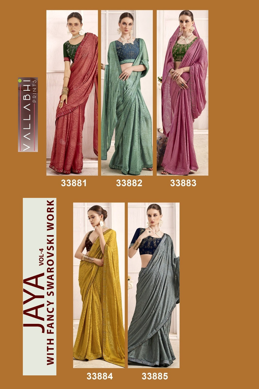 Jaya Vol 4 Vallabhi Prints Moss Sarees Supplier Gujarat