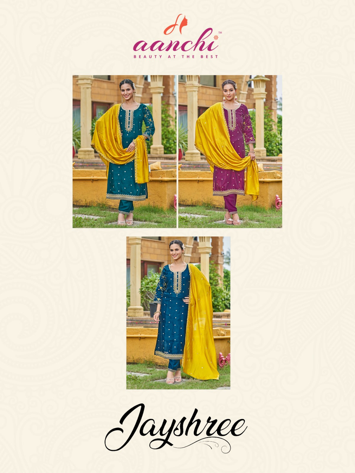 Jayshree Aanchi Vichitra Silk Readymade Pant Style Suits Manufacturer Gujarat