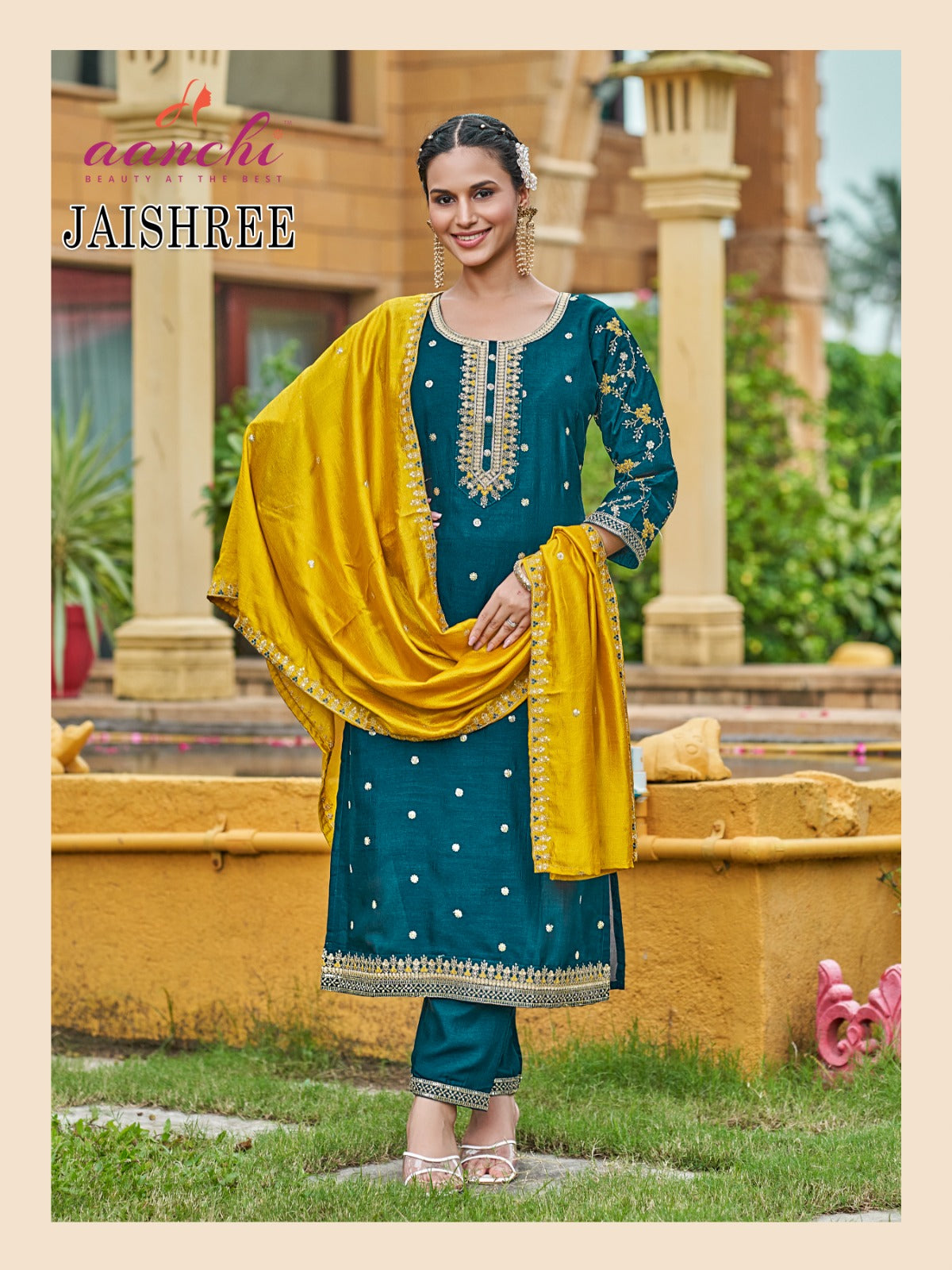 Jayshree Aanchi Vichitra Silk Readymade Pant Style Suits Manufacturer Gujarat