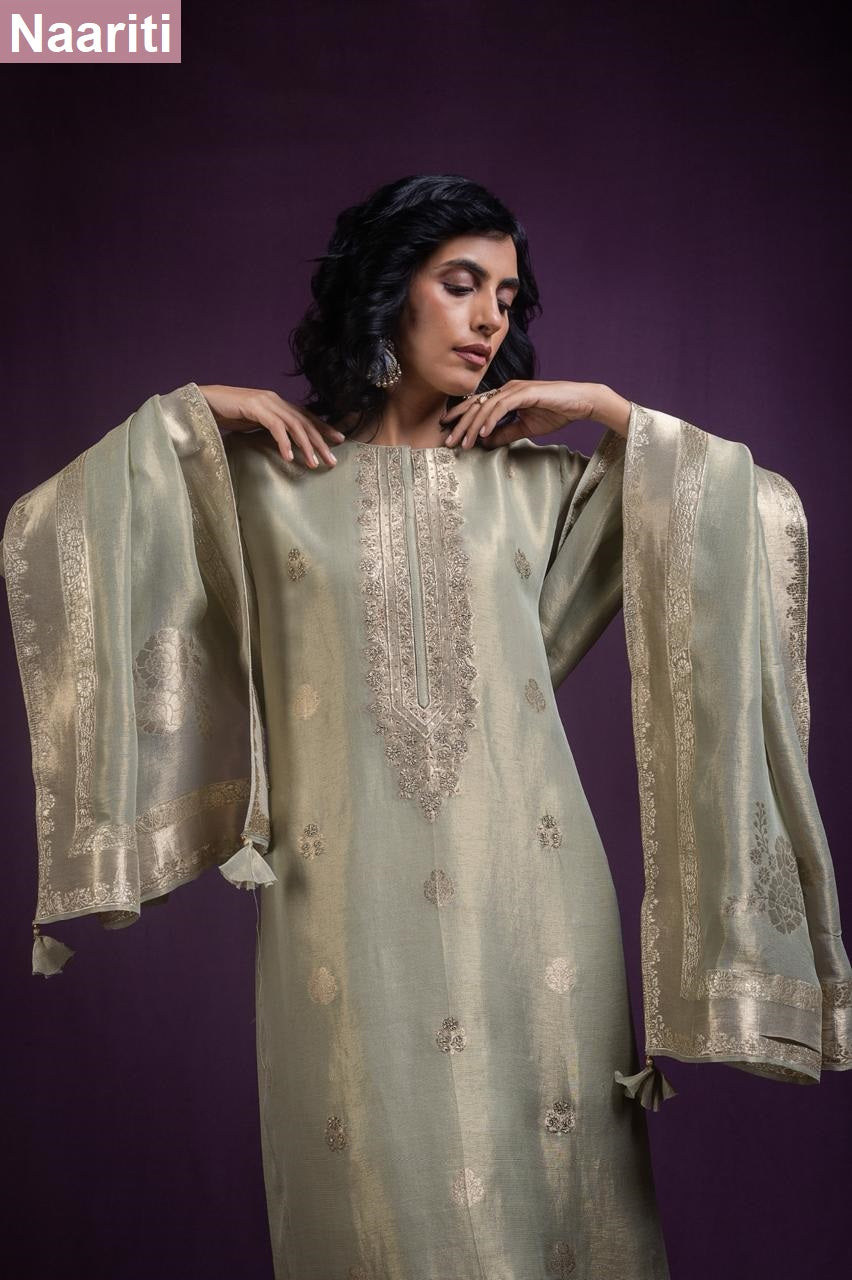 Jazal 2890 Naariti Tissue Silk Pant Style Suits Wholesaler Gujarat