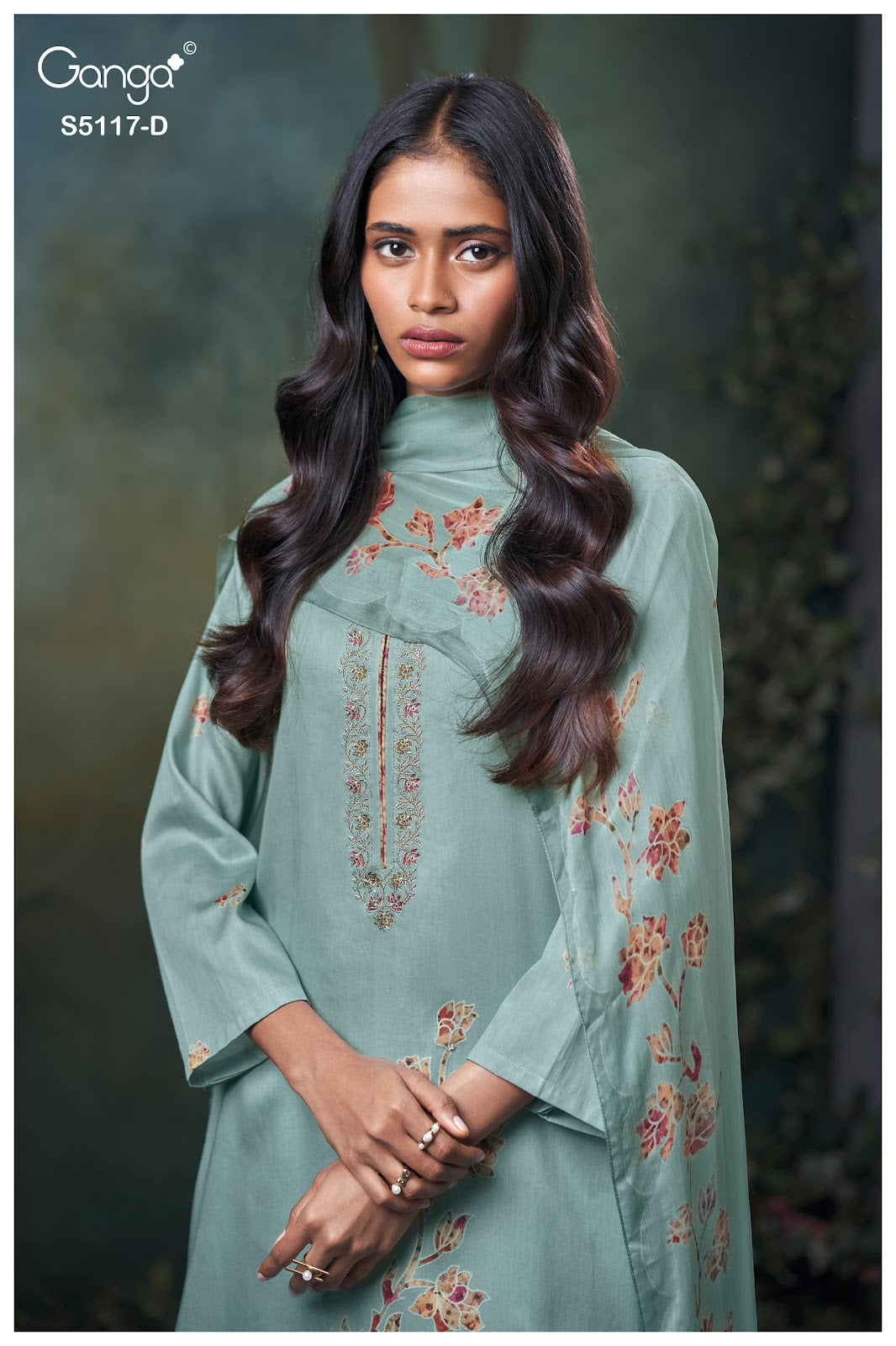 Jazel S5117 Ganga Cotton Satin Plazzo Style Suits Wholesale Rate
