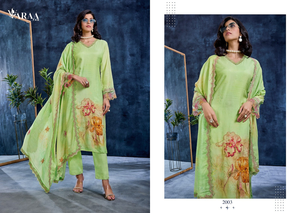 Jazel Varaa Fab Muslin Pant Style Suits Exporter Ahmedabad