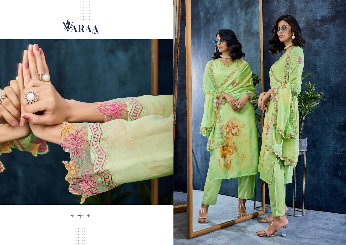 Jazel Varaa Fab Muslin Pant Style Suits Exporter Ahmedabad