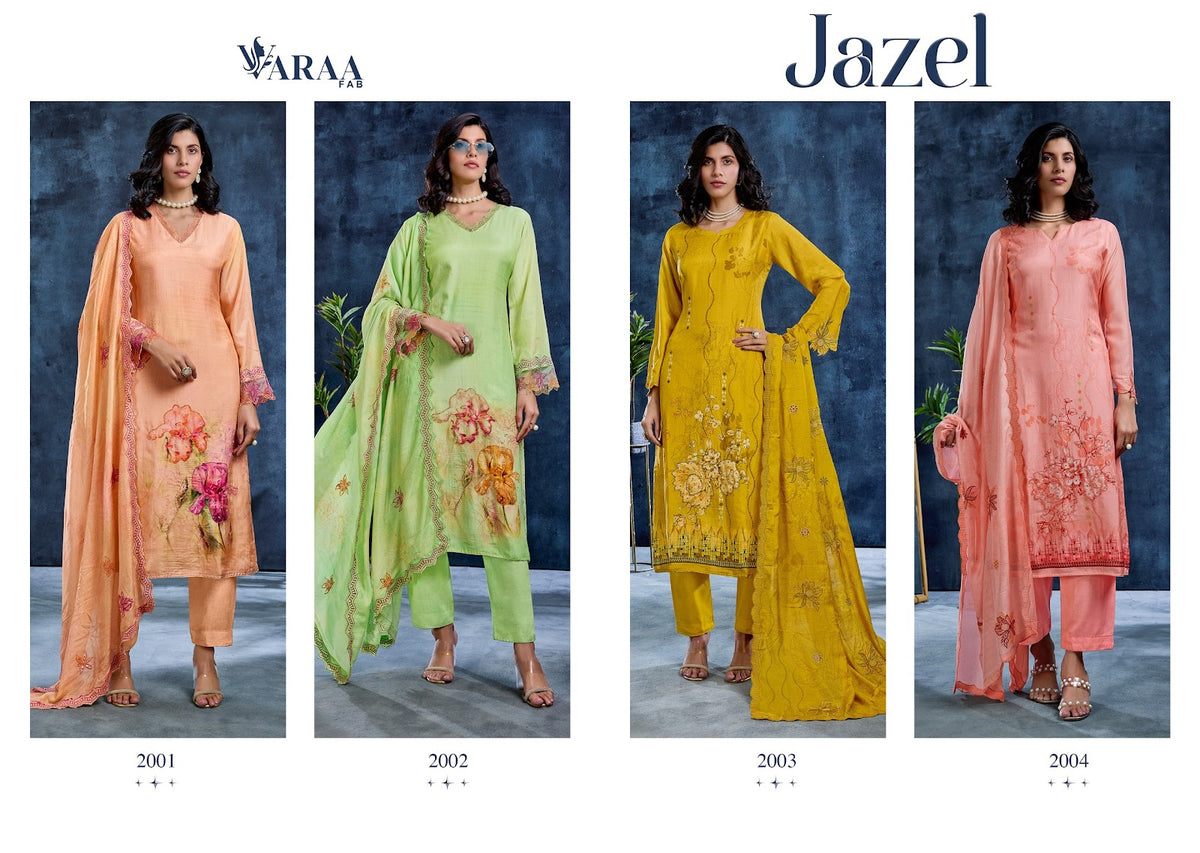 Jazel Varaa Fab Muslin Pant Style Suits Exporter Ahmedabad