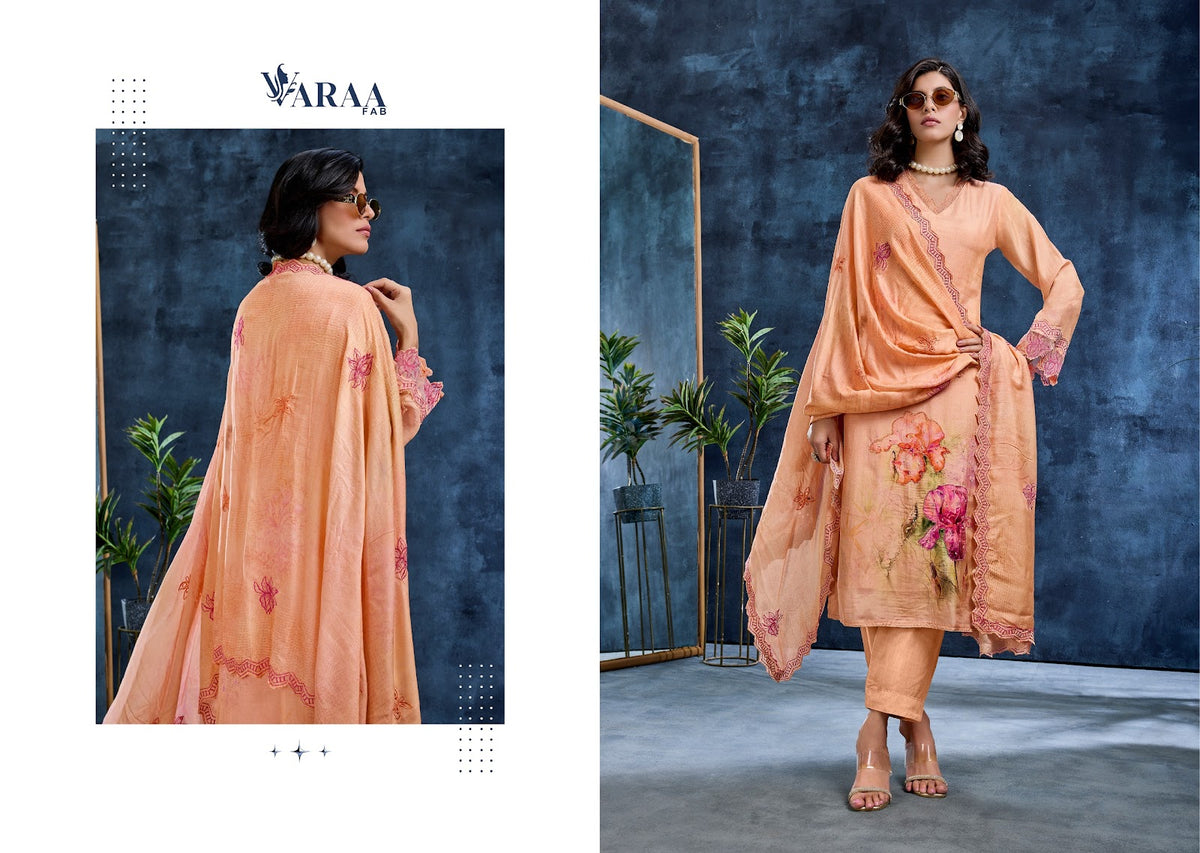 Jazel Varaa Fab Muslin Pant Style Suits Exporter Ahmedabad